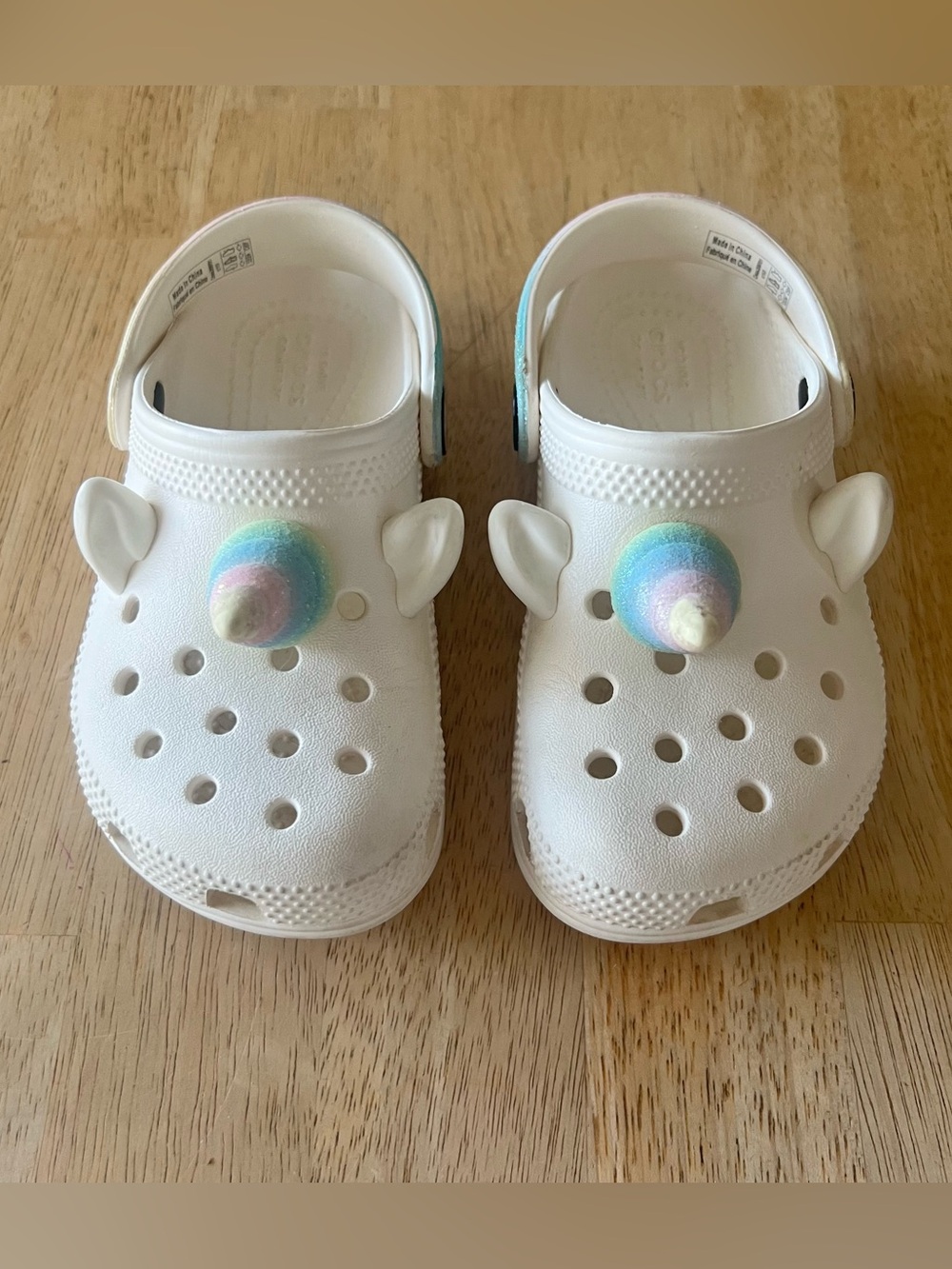 Toddler Girl I Am Rainbow Unicorn Crocs ~ C10